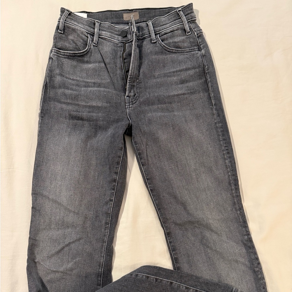 MOTHER Lil' Hustler Heel Women's Straight Leg Jeans in Charcoal